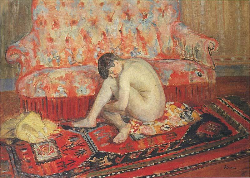 Nude on Red Carpet,, Henri Lebasque Prints